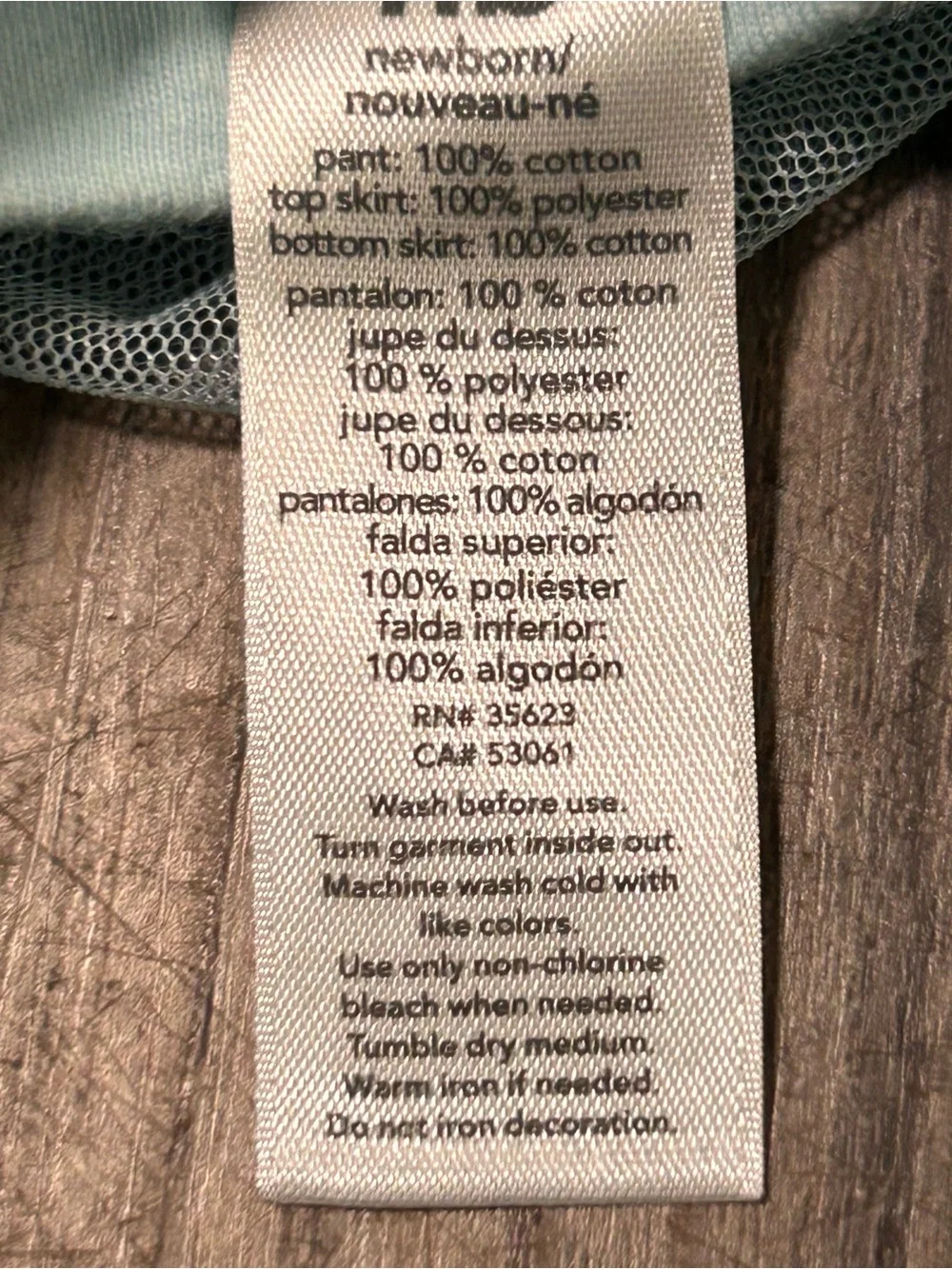 Carter's Blue‎ Tutu Legging Pants Size Newborn